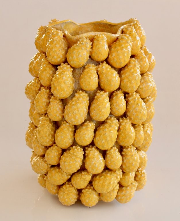 Extra Large Yellow Pineapple Ceramic Vase